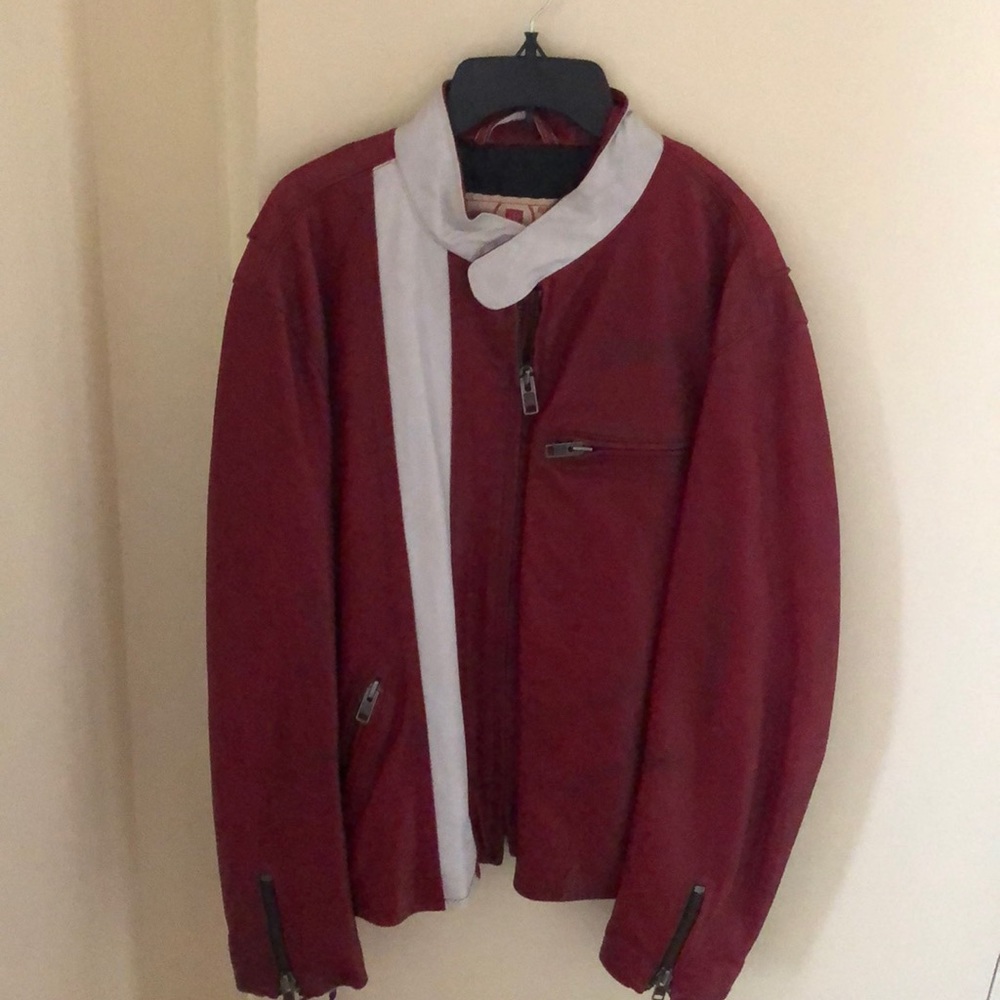 GAP (PRODUCT RED) LEATHER MOTORCYCLE JACKET